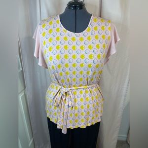 Downeast via ModCloth lemon print blouse